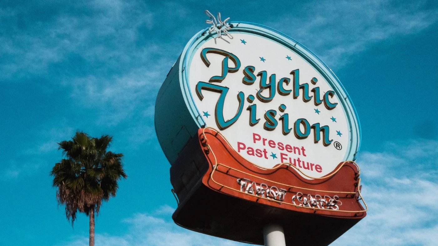Image showing a sign that says Psychic Vision, present, past and future