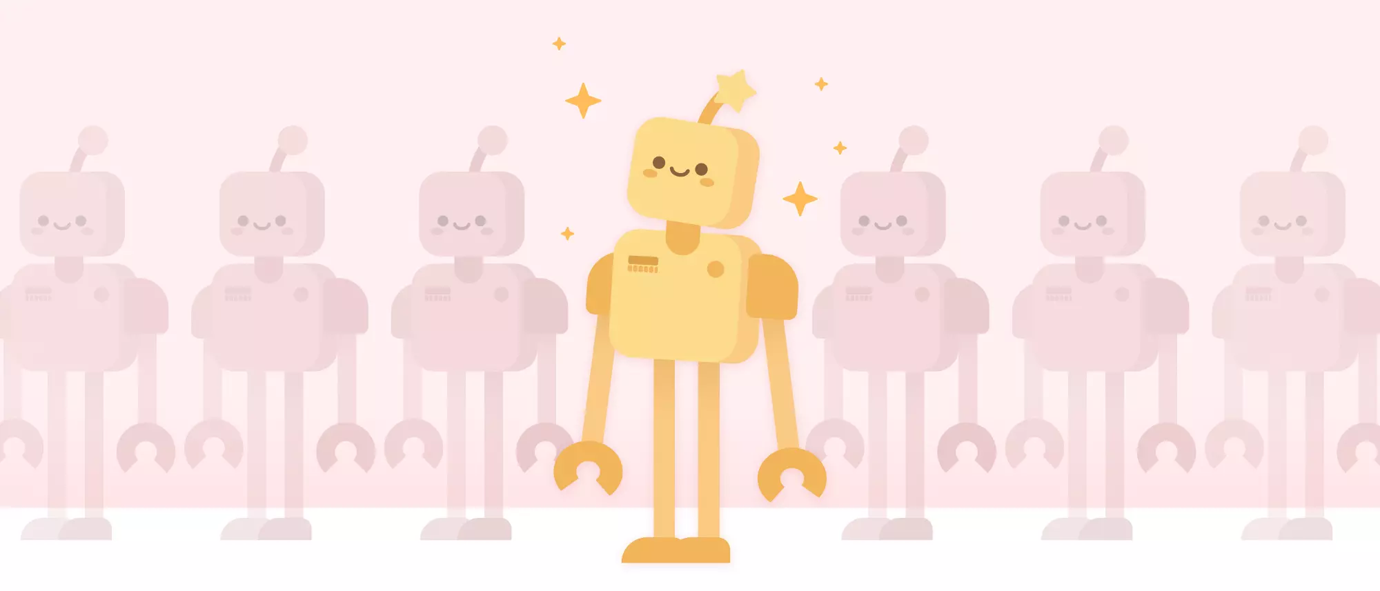 Image showing a golden robot that stands out from the crowd