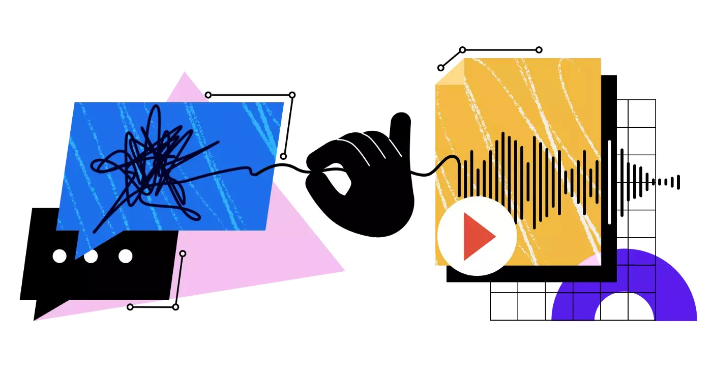 An image that represents researcher detangling the user response in search for insights.